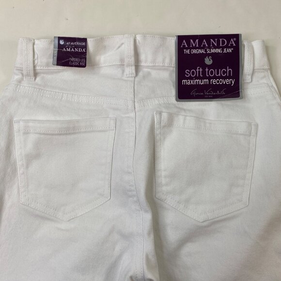 Gloria Vanderbilt Womens Amanda White Denim Classic Rise Slimming Jeans Size 4P - Picture 3 of 9